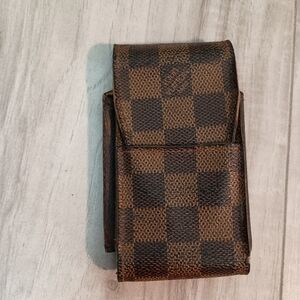 AuthenticLouis Vuitton Damier Ebene Etui Cigarette Makeup Holder Case Pouch